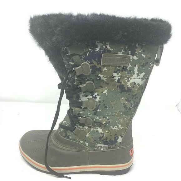 LL Bean Rangeley Pac Tall Insulated Winter Boots Tek 2.5 Digital Camo Size 9 - Picture 4 of 10
